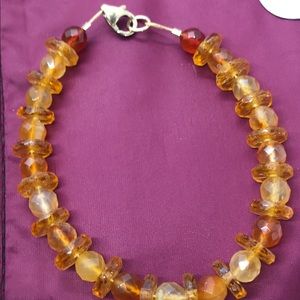 Citrine Dangle Earrings and Bracelet Jewelry Set
